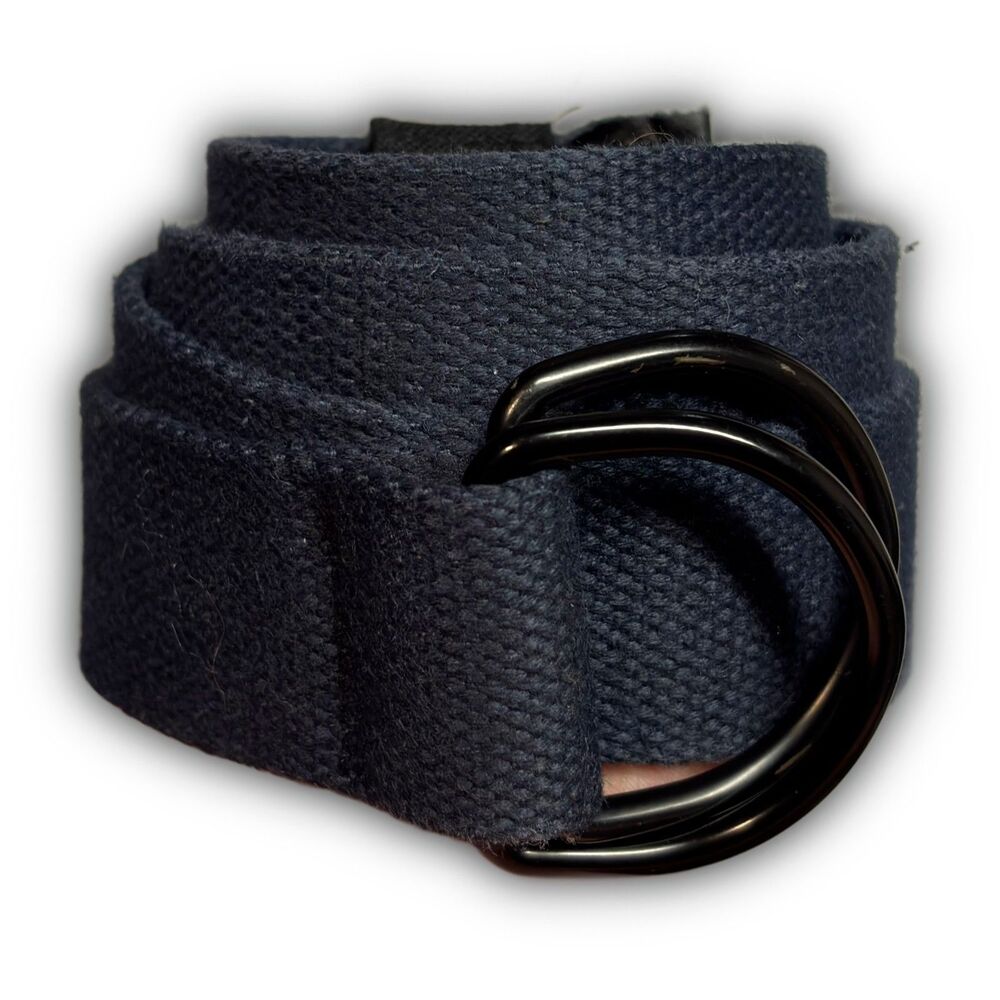 Navy Blue Cotton Webbing D-Ring Belt